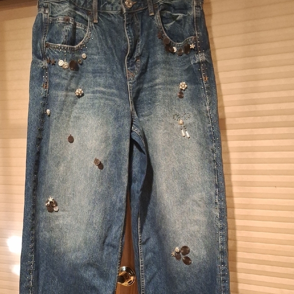 Urban Outfitters Embellished Blue Jeans - Picture 2 of 5